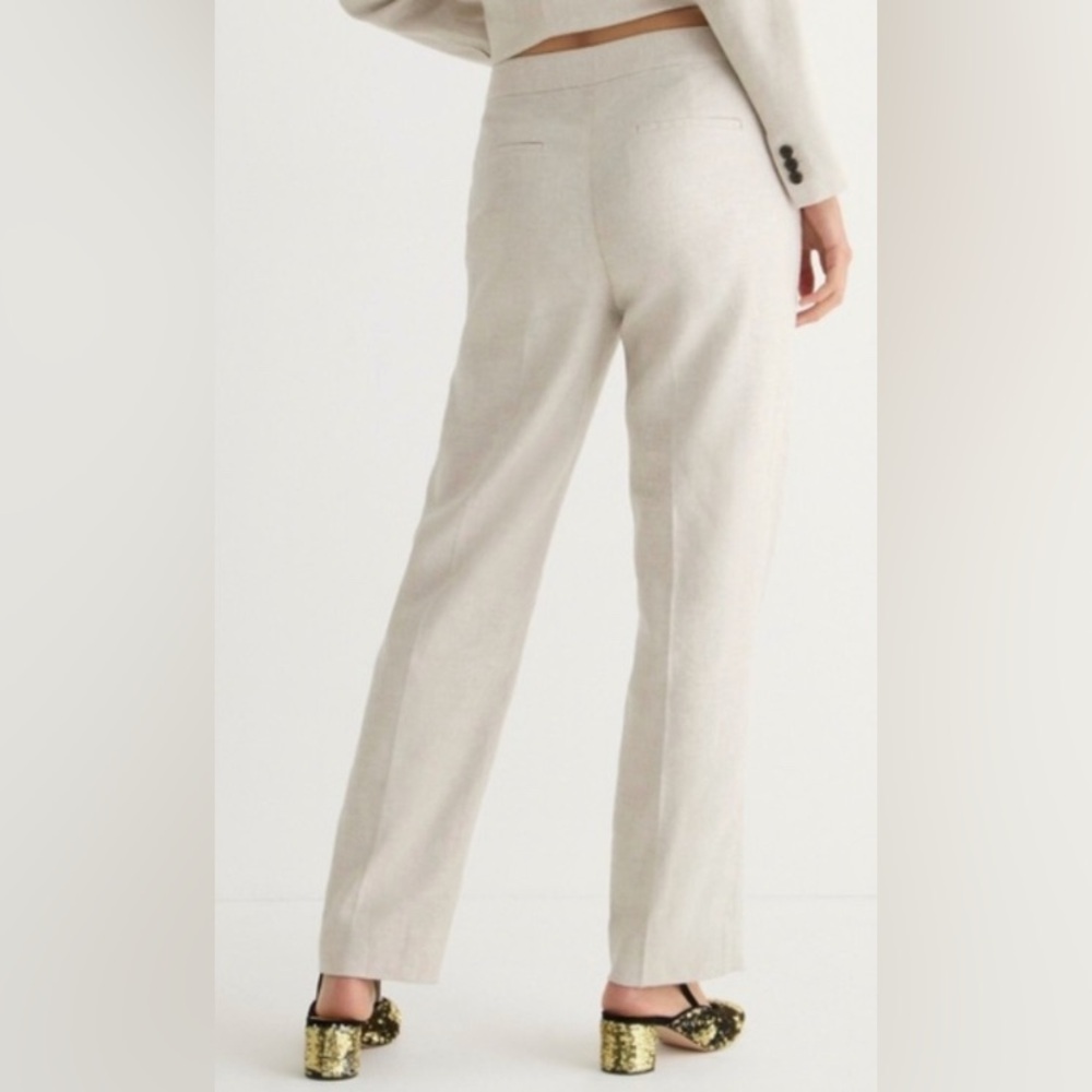 J crew Kate straight leg linen blend trousers